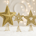 thumbnail image 5 of Navidad hierro forjado calado árbol superior estrella árbol de Navidad ornamento brillante decoración superior, 5 of 5