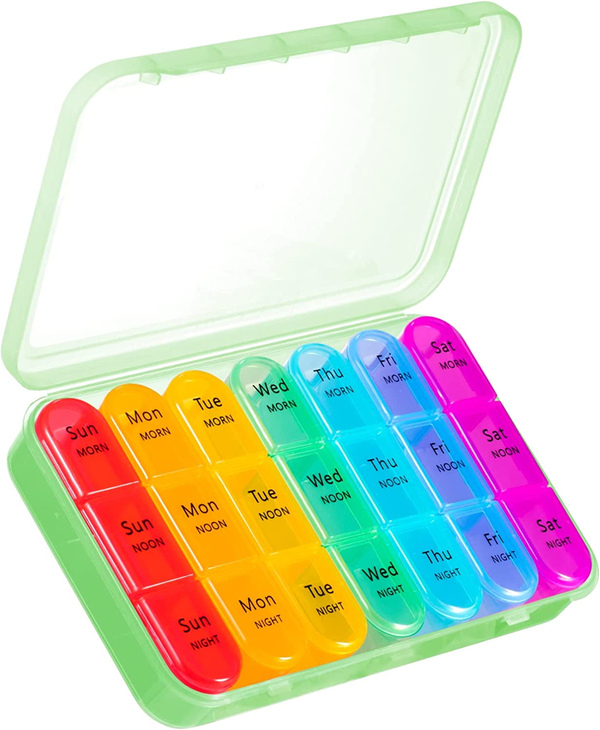 JIARUI Pil Box 3 Times a Day, Weekly Pill Organizer 3 Times a Day ...