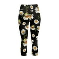 thumbnail image 5 of SCRAWLGOD Daisy Frog Black Capri Leggings for Women Slim Soft High Waisted Capri Yoga Leggings with Pockets for Women Lightweight Casual Tummy Control Yoga Pants, XS, 5 of 7