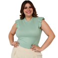 thumbnail image 1 of Top de canalé talla extra, modelo 3775 (Pistache) verde claro 38 Roman Fashion Blusa extra 3775, 1 of 6