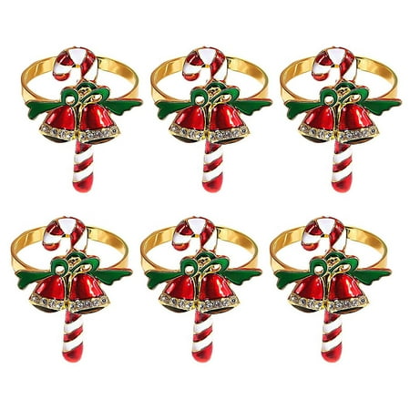 

Dcomlko Twinkseal Set Of 6 Napkin Rings Enamel Christmas Napkin Rings Set Xmas Tree Reindeer Snowflake Design Elegant Table Decor for Christmas Wedding Party 6pcs