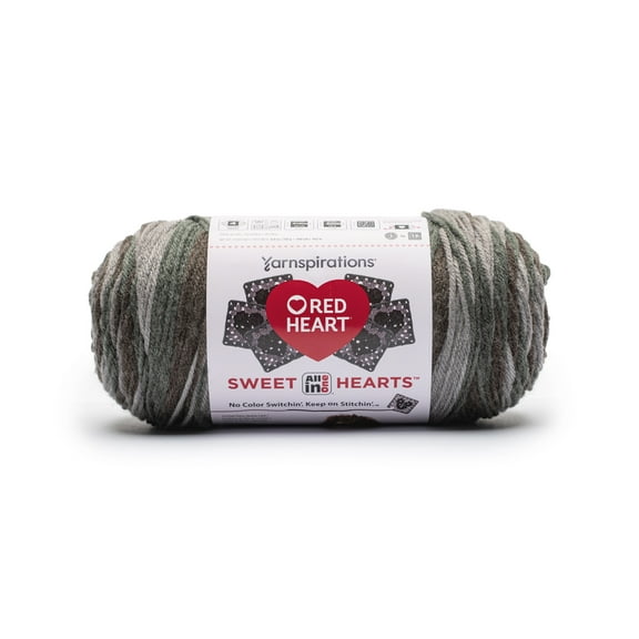 Red Heart® AIO Sweet Hearts™ #4 Worsted (Medium) Acrylic Yarn, Heart Of Stone 8.8oz/250g 440 Yards