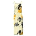 thumbnail image 4 of Flash Jumpsuits for Women World Bee Day Overalls Loose Causal Sleeveless Overall Striped Print Trendy Summer Overall Adjustable Spaghetti Strap Romper with Pockets Vacation Going Out Outfits, 4 of 5