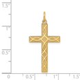 thumbnail image 2 of 14K Yellow Gold Charm Pendant Themed 33 mm 16 Laser Designed Cross, 2 of 2