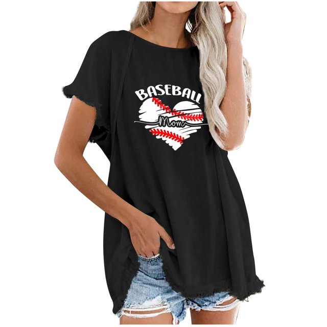 Blusa de manga corta con estampado de cuello redondo de algodón y cáñamo para mujer OAVQHLG3B Store lin121212