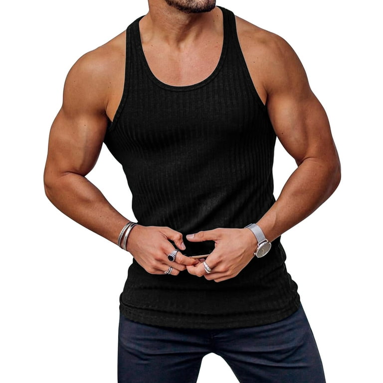 Men's Workout Sleeveless Shirts Quick Dry Muscle Tank Top Athletic