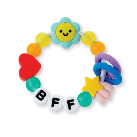Infantino Friendship Baby Teething Toy with Soft Silicone, Textures, and Linkable Design, BFF Bracelet Teether for Unisex Babies, Multicolor