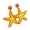 Orange Yellow, variant on 1 Pair Women Earrings， Raffia Handmade Texture Marine Style Star Design Drop Earrings Versatile Accessories