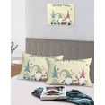 thumbnail image 4 of Happy Easter Pillow Cases Standard Size Set of 2 - Microfiber Bed Throw Pillow Covers, Cute Gnomes Eggs Spring Daisy Flowers Yellow Decorative Lumbar Pillow Cover with Envelope Closure 20"x26", 4 of 6