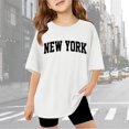 thumbnail image 2 of Drmagiyhm Girls Short Sleeve Shirts Size 10-12 Cute Floral Print Tshirts Casual Loose Crewneck Shirt Little Girl Beach Short Sleeve Tops, Tees & Blouses White 9-10 Years, 2 of 4
