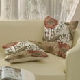 thumbnail image 4 of Vintage Floral Pillow Covers 18x18 Set of 2 Rustic Brown Red Flowers Decorative Throw Pillows Botanical Leaf Outdoor Pillowcase Decorations Linen Farmhouse Cushion Case for Couch Sofa Decor, 4 of 6