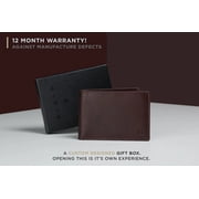 Serman Brands Mens Slim Bifold Wallet | RFID Blocking Minimalist | Front Pocket | Full Grain Leather Wallets for Men | Thin & Stylish | Melted Chocolate