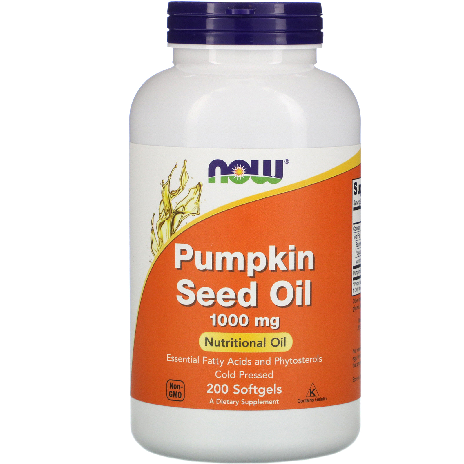 NOW Foods Pumpkin Seed Oil 1000 mg. 200 Softgels