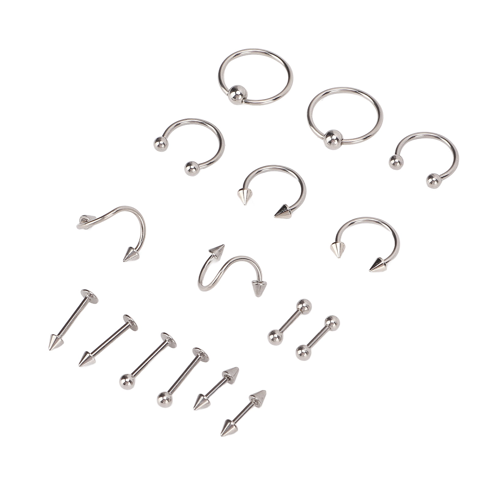Ensemble d'Anneaux de Nez et de Clous de Nez en Acier Inoxydable Clous de Nez Multifonctionnels