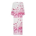 thumbnail image 3 of TIMIFIS Pyjamas de la Saint-Valentin pour Femmes Ensembles de Pyjamas pour Dames Décontractés Manches Longues Mignon Imprimé Cœur Col Rond Hauts Décontractés avec Pantalons Ensembles de Pjs, 3 of 3