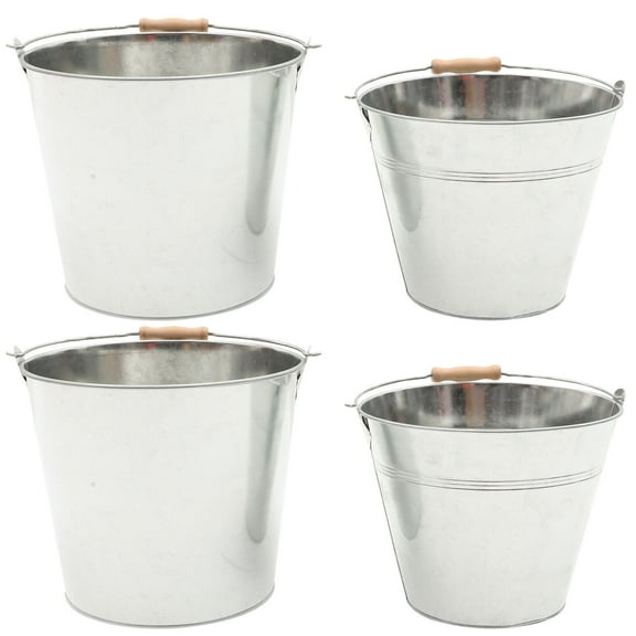 Supvox 2pcs Metal Buckets Iron Ash Removal Modern and Simple for Grilling