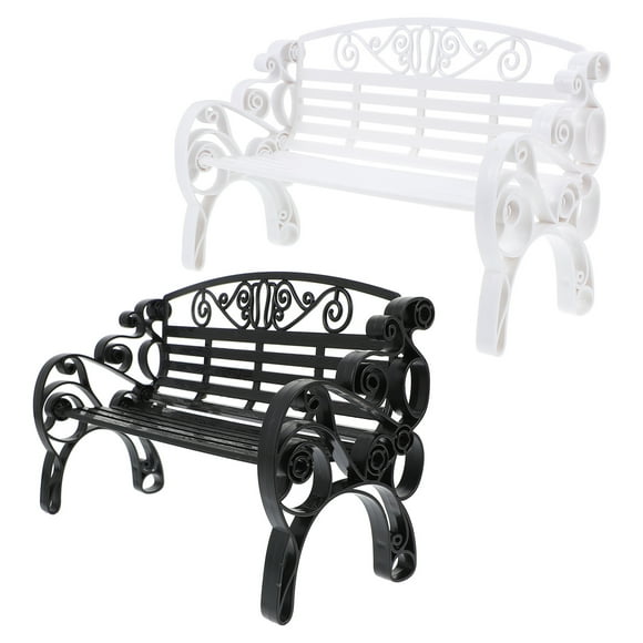 2pcs Park Benches Model Scenery Layout Mini Garden Ornament Mini house Ornament