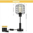 thumbnail image 4 of Industrial Vintage Metal Shade Cage Table Lamp for Bedroom, Living Room, Office, 4 of 10