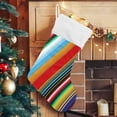 thumbnail image 5 of Coolnut Christmas Stocking Personalized Mexican Serape Stripes Large Candy Stocking Hanging Gift Xmas Stockings Decoration 1 PC for Family Holiday Party Ornaments Decor Fireplace, 5 of 7