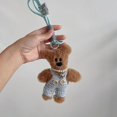 thumbnail image 2 of LLavero de peluche de oso pequeño para mujer y niña, colgante de mochila de dibujos animados, cadena anticaída, bonito llavero de coche, accesorios para bolso, 15cm, 2 of 5