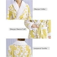 thumbnail image 7 of SNOWSONG Women's Sherpa Fleece Chenille Robes Long Warm Plush Luxury Bathrobe Fuzzy Thicken Housecoat Jacquard Pattern 1PC Robe Yellow XL, 7 of 7