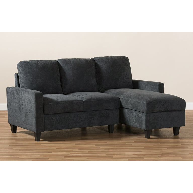 Baxton Studio Greyson Modern And Contemporary Dark Grey Fabric Upholstered Reversible Sectional Sofa Baxton Studio Greyson Modern And Contemporary Dark Grey Fabric Upholstered Reversible Sectional Sofa