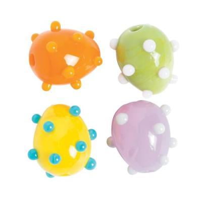 Easter Egg Bead - IN-13677931 Bright Easter Egg Lampwork Beads - 15mm Per Dozen 2PK