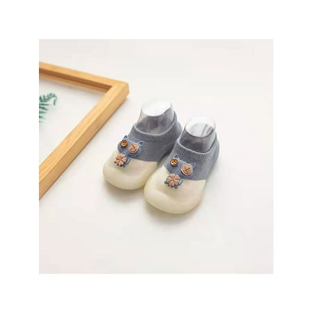 

Bellella Toddler Crib Shoe Rubber Soft Sole Sock Slipper Slip On Floor Slippers Breathable Walking Shoes House School Blue Cat 10C-11C