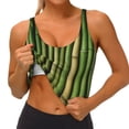 thumbnail image 4 of Lsque Green Bamboo Fence1 Printed Women'S Sports Bra, Compression, Moisture Wicking, High-Impact Sports Bra For Women,Supportive sports bra-X-Large, 4 of 9