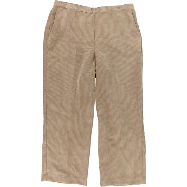 Alfred Dunner Pantalones cortos casuales de pana sin cordones para mujer, marrón, 12P cortos Alfred Dunner recortado