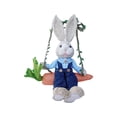 thumbnail image 2 of Straw Woven Swinging Bunny Hanging Rabbit Ornament Easter Bunny Decor for Porch Balcony Garden Yard Spring Handwoven Rabbit, 2 of 4