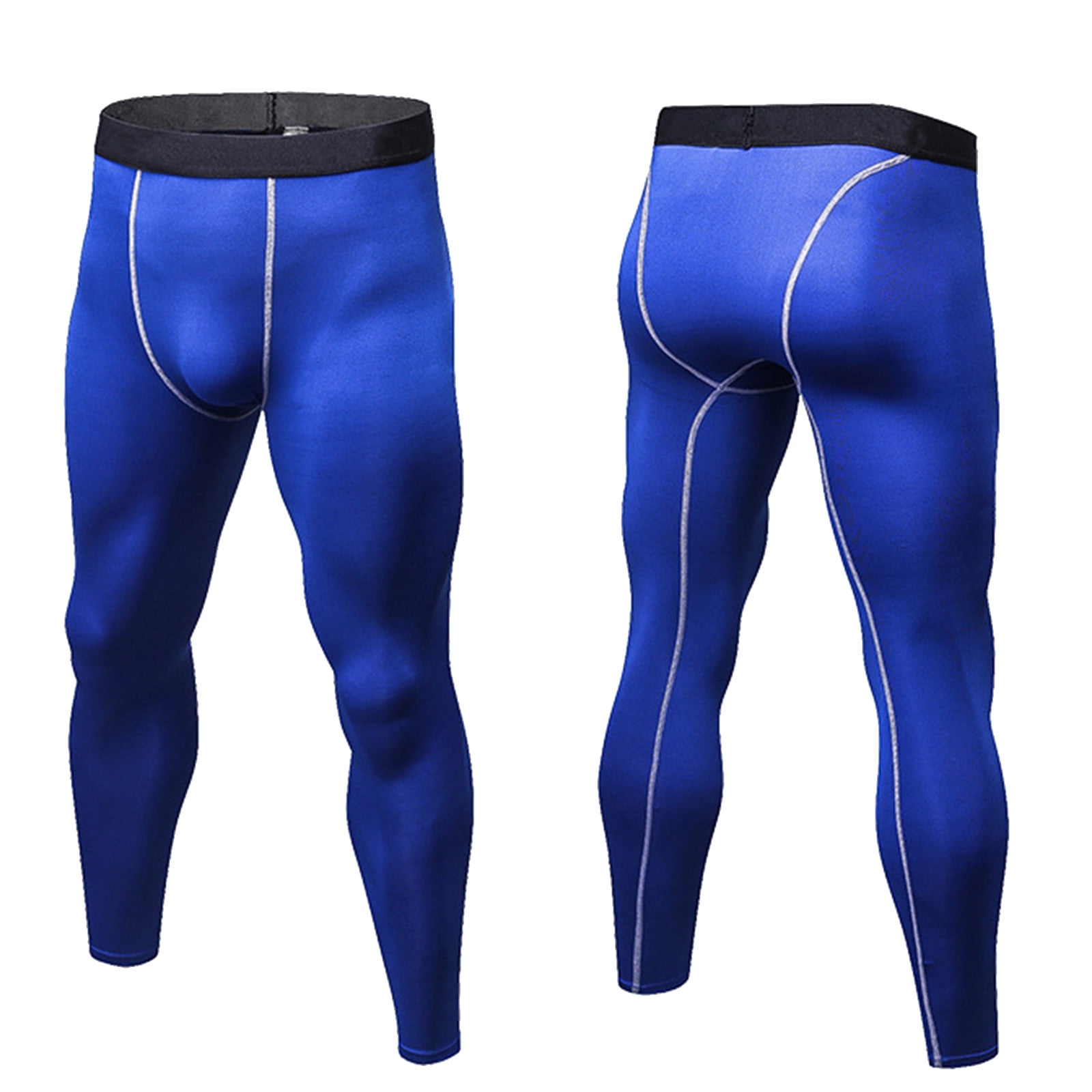 Blue Mens Tight Fitness Running Stretch Basketball Base Training