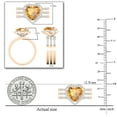 thumbnail image 3 of Dazzlingrock Collection 9mm Heart Shaped Center Citrine with Round White Diamond Halo Style Engagement Ring Set for Women (0.63 ctw, Color I-J, Color I1-I2) in 14K Rose Gold, Size 6, 3 of 4