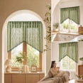thumbnail image 2 of WeDecorBay Branch Embossed Sheer Valance Curtain, V Shaped Tassel Short Curtain, Rod Pocket Light Filtering Window Curtain for Kitchen Indoor Decor, 3 Sizes Available, 1 Panel, 2 of 9