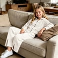 thumbnail image 5 of Cethrio Girls Knitted Outfit Sets, Fall 2 PC Casual Long Sleeve Girls' Clothing Sets Beige Size 7-8 T, 5 of 6