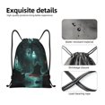 thumbnail image 5 of Drawstring Backpack - Halloween Ghost Living Room Splash Proof Small Drawstring Gym Bag for Women Men, Cinch Sports String Bag Backpack for Travel Swimming Beach, 5 of 8