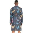 thumbnail image 3 of Dailycode Men Robe Lightweight Soft Bathrobes Kimono Nightgown Beautiful Butterflies and Star, 3 of 6