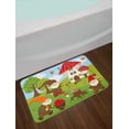 thumbnail image 2 of Gnome Bath Mat, Elves Working in the Garden Amanita House Butterflies Forest Trees Composition, Plush Bathroom Decor Mat with Non Slip Backing, 29.5" X 17.5", Multicolor, by Ambesonne, 2 of 2