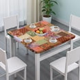 thumbnail image 3 of Pioneer Flower Floral Print Pattern Square Fitted Tablecloth with Elastic Edge,Square Table Cover,Washable Elastic Table Cover for Home Kitchen Party Decor 34"x34", 3 of 6