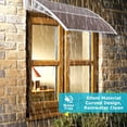 thumbnail image 5 of WoofPaw Polycarbonate Door Window Awning, All Weather Rain Snow UV Protection Front Entry Canopy with Heavy Duty ABS Bracket for Residential & Commercial Exterior Use Brown Board  White Bracket 40x32, 5 of 9