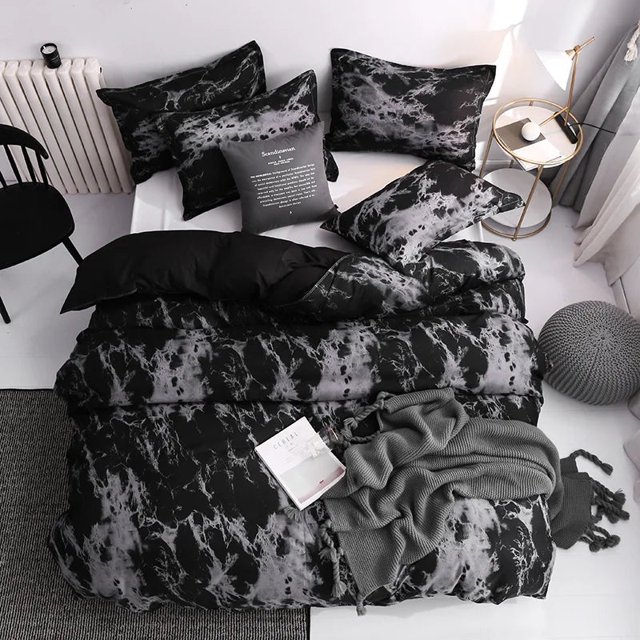 3Pcs Juego de Funda Nórdica con Fundas de Almohada - Juego de Cama de Edredón para Queen/King