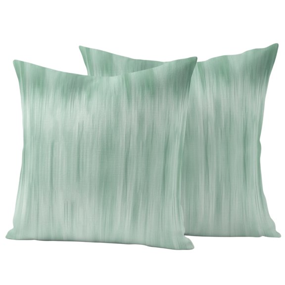 Outdoor Pillow Covers 24x24 Set of 2, Green Waterproof Patio Throw Pillow Covers for Couch Sofa Chair, Modern Abstract Art Ombre Striped Decorative Pillowcases for Throw Pillows