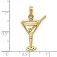 thumbnail image 2 of 14k Gold Martini With Olive High Polish and Cut-out Charm 19.3x15.48mm Wide 2.15mm Thick Pendant Necklace for Women, 2 of 2
