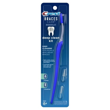 Crest Brand Braces Care Deep Clean Kit with Interdental Brush, for Adults and Children 6 