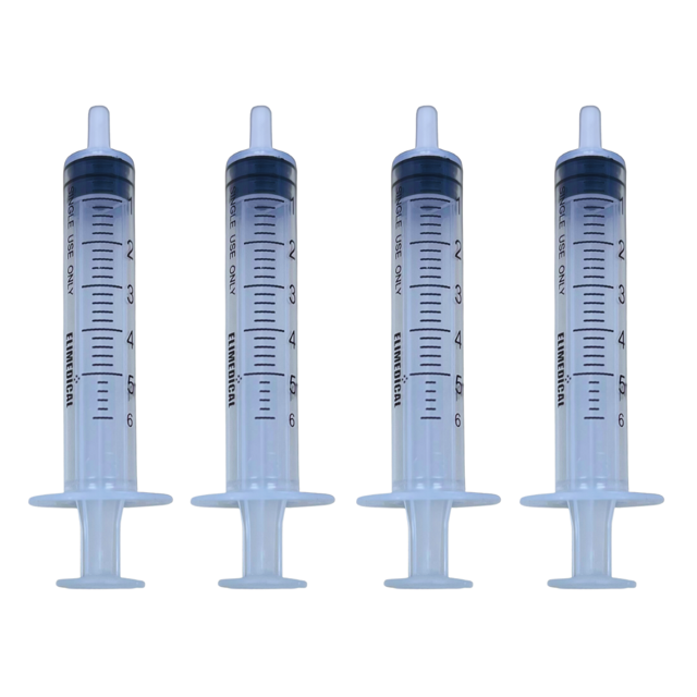 Elimedical Veterinary Syringe Without Needle, Luer Slip 6cc 100pcs/box 05ST