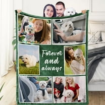 Custom Blanket with Photos/Text, Personalized Throw Blanket Cozy Fleece Customized Picture Blanket for dog cat pet Christmas Birthday Wedding Gifts-DogBedBlankets-5*Photos-1-41FF