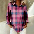 thumbnail image 4 of QASIEATN Womens and Girls Long Sleeve Flannel Shirt Casual Button Down Plaid Shirts 3 Months Adult 2XL, 4 of 7