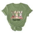 thumbnail image 4 of Ichuanyi Easter Shirts for Women Funny Bunny Graphic Print Rabbit T Shirt Summer Casual Short Sleeve Festival Holiday Tee Tops, 4 of 5