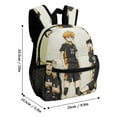 thumbnail image 2 of Haikyuu Anime Backpack Daypack School Bag Lightweight Bookbag Shoulders Satchel Adjustable Rucksack Travel Bag 13in, 2 of 8