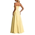 thumbnail image 3 of XIAOCHA Women's Summer Elegant Maxi Dress V Neck Thin Spaghetti Strap Satin Solid Flowy Floor Evening Gown, 3 of 6